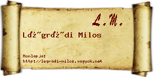 Légrádi Milos névjegykártya